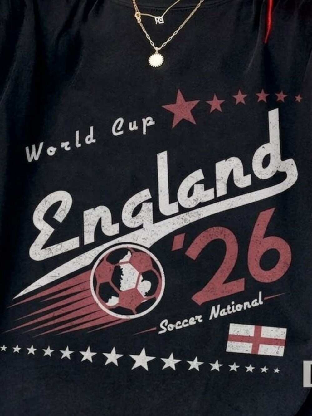 Retro England Soccer Graphic Tee, 90s Football Fan Vintage Shirt - Picture 2 of 3